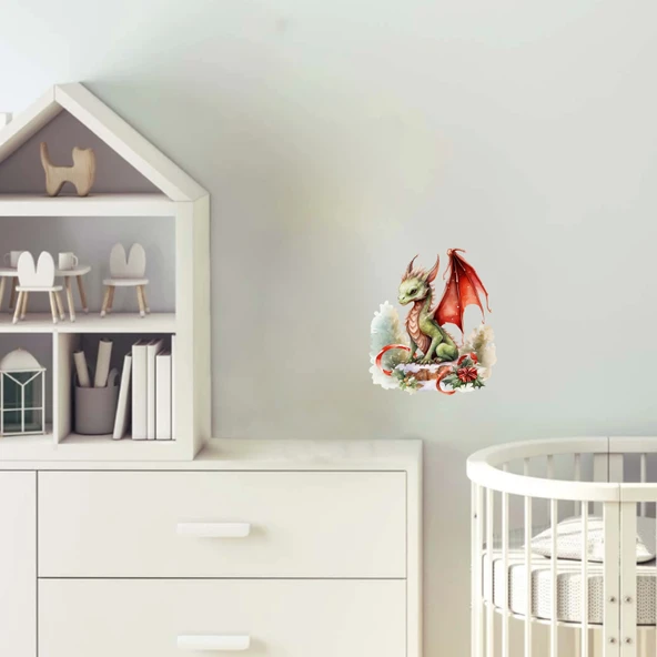 Kanatlı Noel Arkadaşı Duvar Stickerı ürün görseli 1