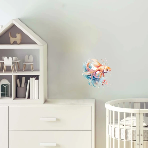 Turuncu Japon Balığı Duvar Stickerı