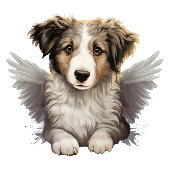 Yatan Kanatlı Köpek Yavrusu Duvar Stickerı - Resim 2