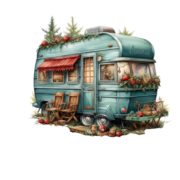 Kamp Ateşli Çam Ağaçlı Karavan Stickerı - 2