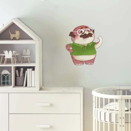 Gözlüklü Canavar Don Çocuk Odası Stickerı - Resim 2