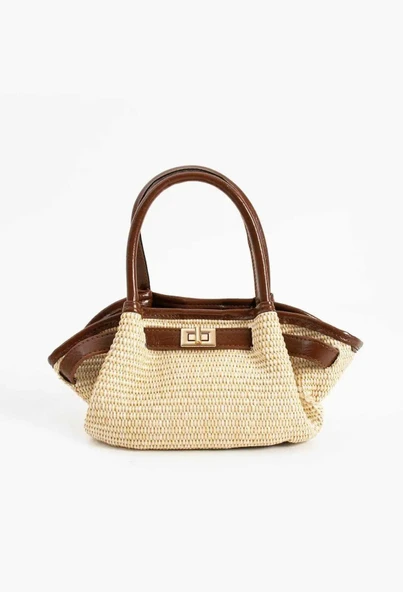 Lisbond Elegance Lucy Model Hasır Taba Kadın El Ve Omuz Çantası - 3