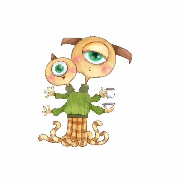 Canavar Dostlar Kahve Molası Duvar Dekoru