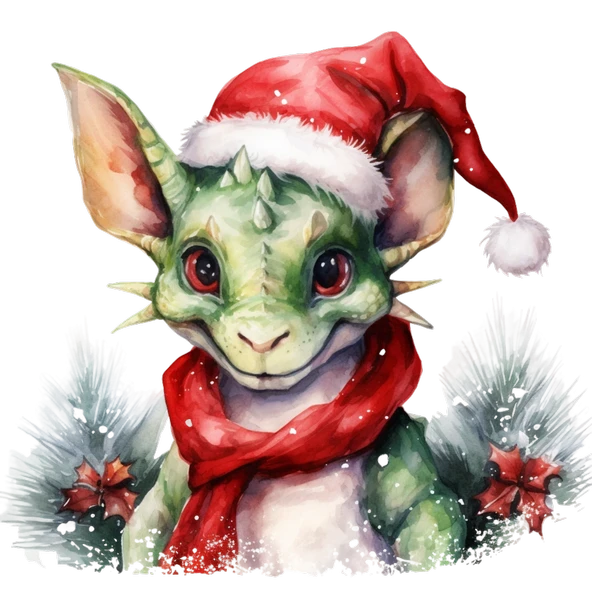 Noel Ejderhası Çocuk Odası Stickerı - Resim 2