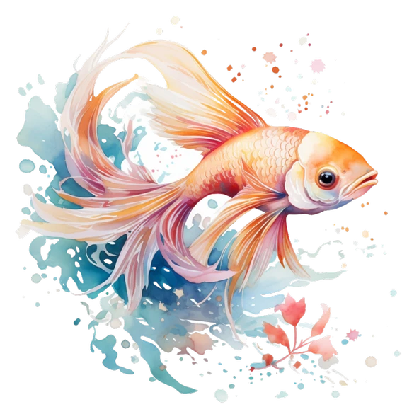 Turuncu Japon Balığı Duvar Stickerı - 2