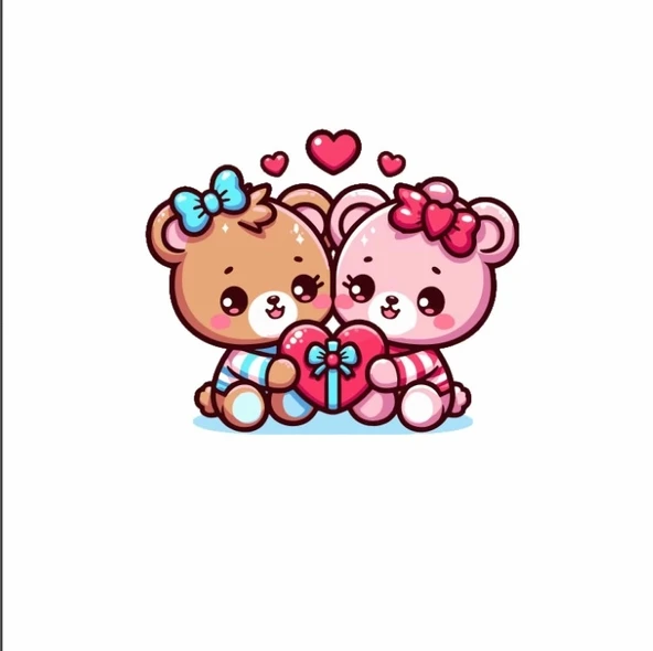 Aşık Ayıcıklar Duvar Sticker'ı ürün görseli 1