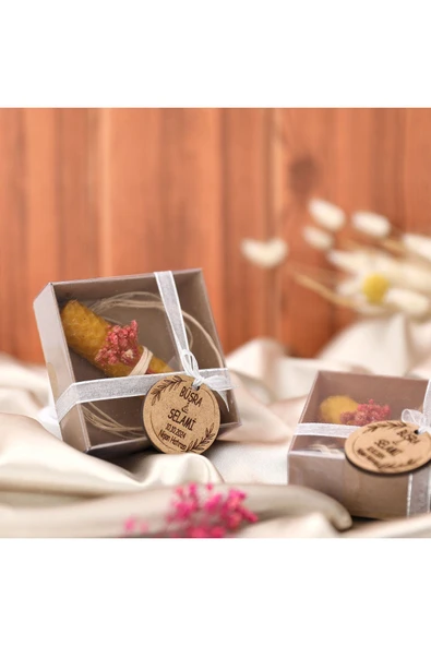 Her Anınıza Özel Işık: 10 Adet Doğal Bal Mumu - Nikah, Düğün, Nişan, Doğum Günü Ve Kına Hediyeliği - 4