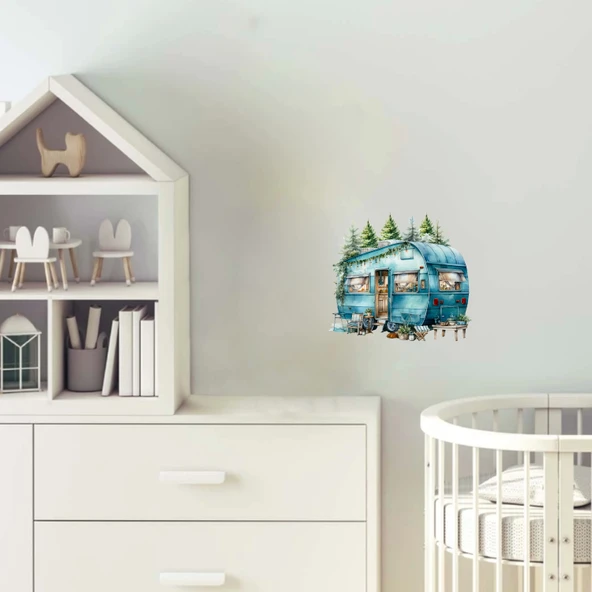 Kış Ormanı Karavanı Duvar Stickerı ürün görseli 1