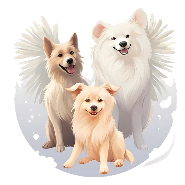 Kanatlı Köpek Ailesi Duvar Sticker'ı - 2