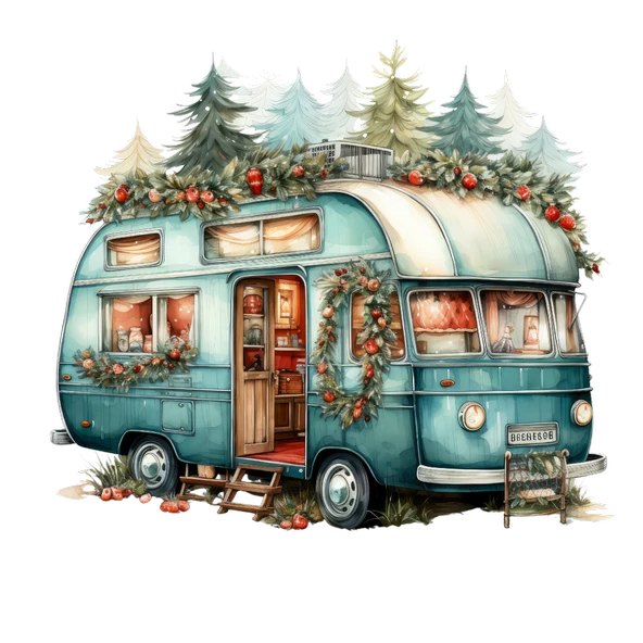 Yılbaşı Temalı Karavan Duvar Stickerı - Resim 2