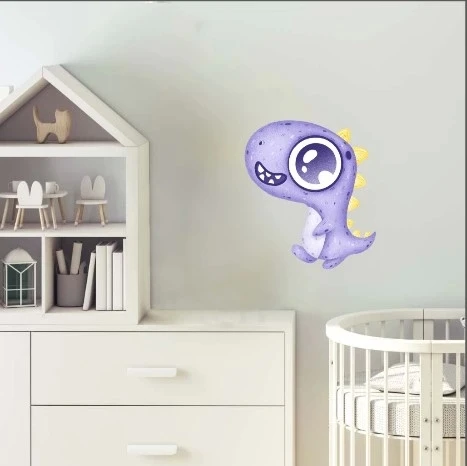 Tatlı Mor Dinozor Stickerı - Resim 2