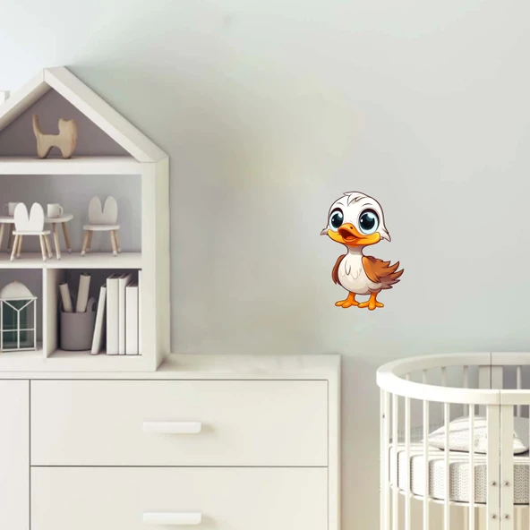 Kahverengi Tüylü Yavru Ördek Duvar Sticker'ı ürün görseli 1
