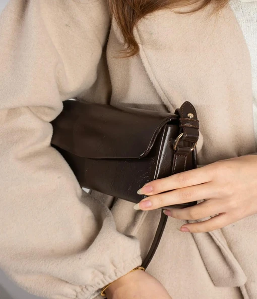 Lisbond Elegance Gloria Model Acı Kahve Deri Kadın El Ve Omuz Çantası - 2