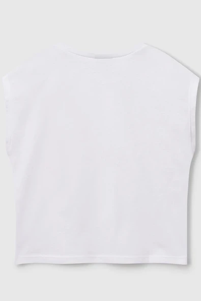 United Colors of Benetton Kız Çocuk G Tshirt Beyaz 3JERC10PB - 2