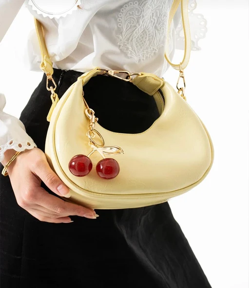 Lisbond Elegance Betty Model Sarı Charm Hediyeli Kadın El Ve Omuz Çantası