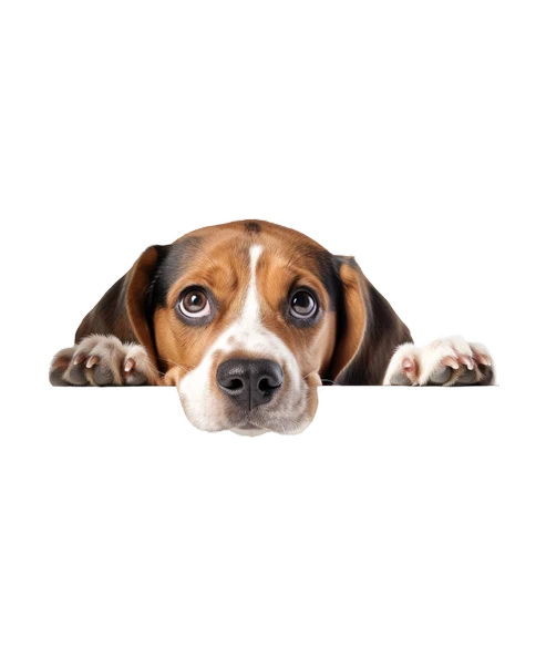 Kahverengi Beyaz Beagle Köpek Duvar Sticker'ı - Resim 2