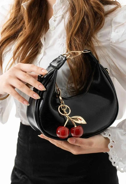 Lisbond Elegance Betty Model Siyah Charm Hediyeli Kadın El Ve Omuz Çantası