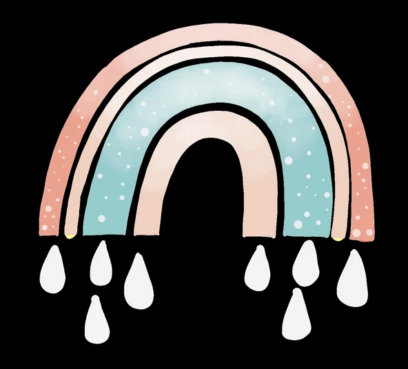 Yağmur Damlalı Pastel Gökkuşağı ürün görseli 1