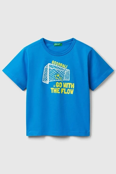 United Colors of Benetton Erkek Çocuk Tshirt Mavi 3JERG10JQ