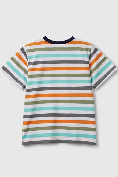 United Colors of Benetton Erkek Çocuk Çizgili T shirt Mix 3FHXG10HR - 2
