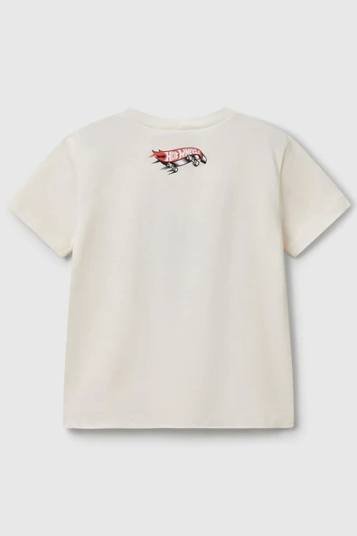 United Colors of Benetton Erkek Çocuk Hot Wheels T shirt Ekru 3I1XG10I3 - 2