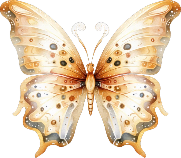 Kahverengi Tonlarında Benekli Kelebek Duvar Stickerı - Resim 2