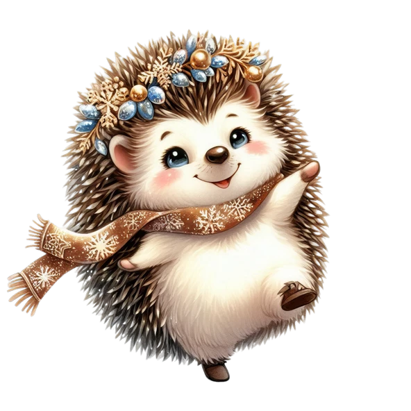 Şapkalı ve Atkılı Kirpi Duvar Stickerı ürün görseli 1