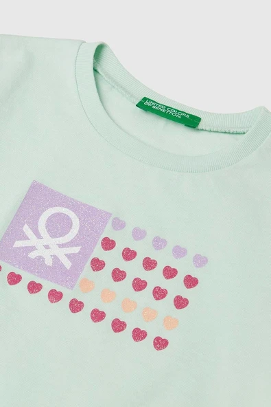 United Colors of Benetton Kız Çocuk T shirt Mint 3I1XG10HU - 3