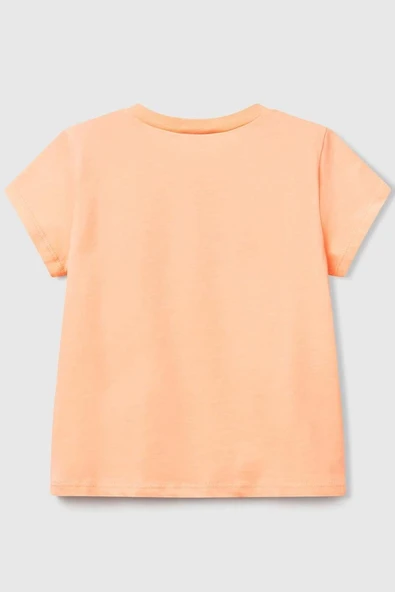 United Colors of Benetton Kız Çocuk Tshirt Turuncu 3JERG10J3 - 2