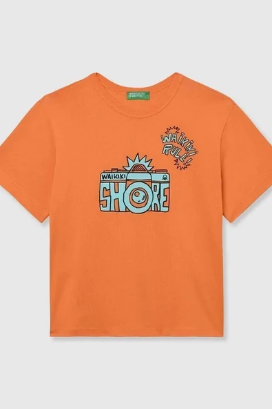 United Colors of Benetton Erkek Çocuk Tshirt Turuncu 3JERG10JQ