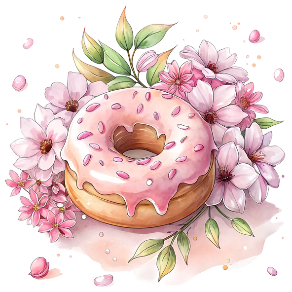 Pembe Çiçekli Donut ürün görseli 1