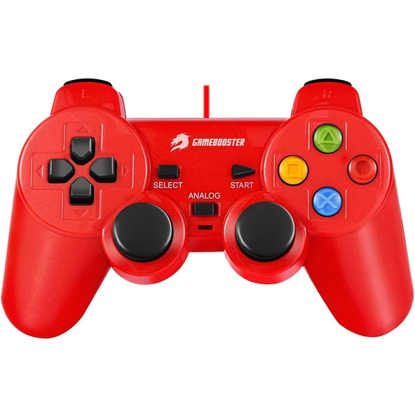 GameBooster GB-J101R Kırmızı Kablolu Titreşimli Gamepad (PC Uyumlu)