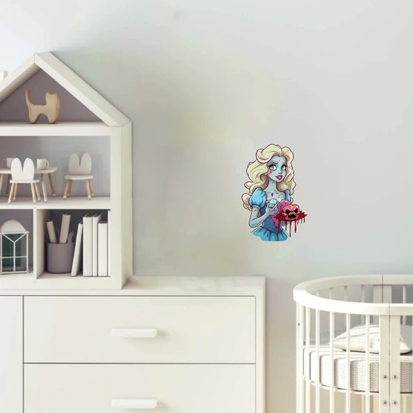 Sarışın Zombi Kız Duvar Stickerı ürün görseli 1