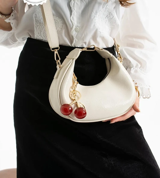 Lisbond Elegance Betty Model Beyaz Charm Hediyeli Kadın El Ve Omuz Çantası
