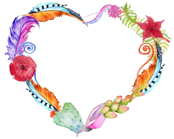 Tüylü ve Çiçekli Kalp Çerçeve ürün görseli 1