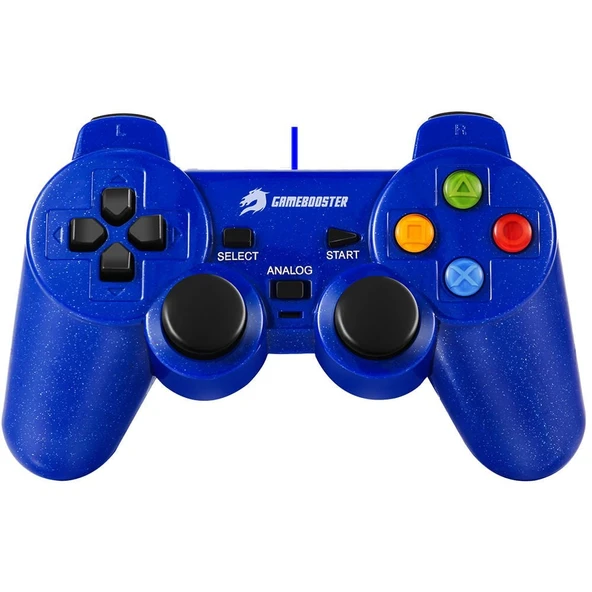 GameBooster GB-J101B Mavi Kablolu Titreşimli Gamepad (PC Uyumlu)
