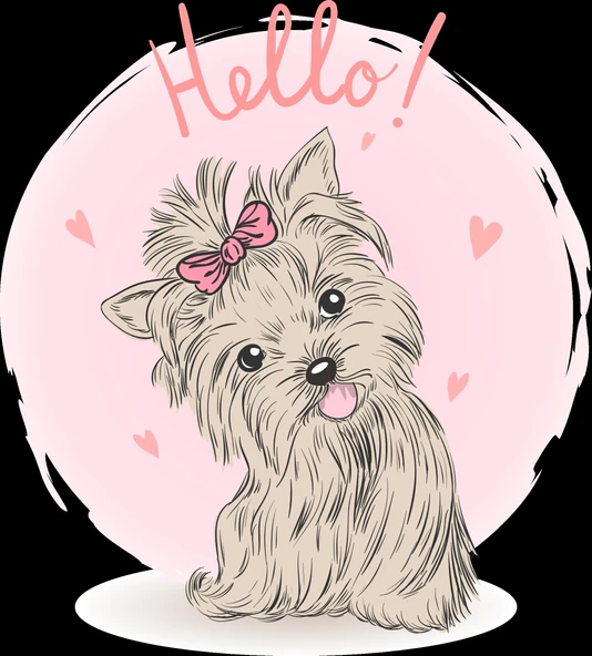 Hello! Yazılı Fiyonklu Köpek Duvar Stickerı ürün görseli 1