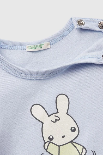 United Colors of Benetton Erkek Bebek T shirt A.Mavi 3I9WA1062 - 3