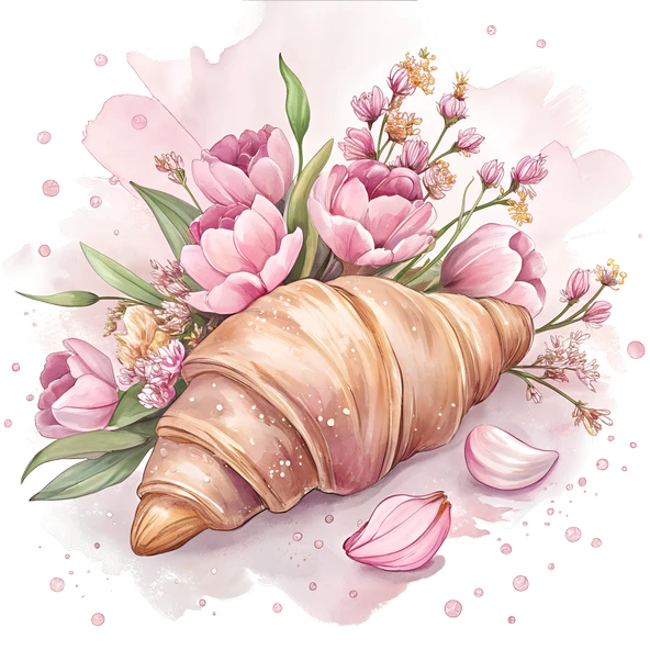 Pembe Lale Buketli Kruvasan ürün görseli