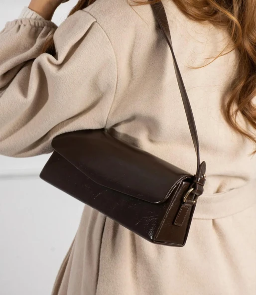 Lisbond Elegance Gloria Model Acı Kahve Deri Kadın El Ve Omuz Çantası - 3