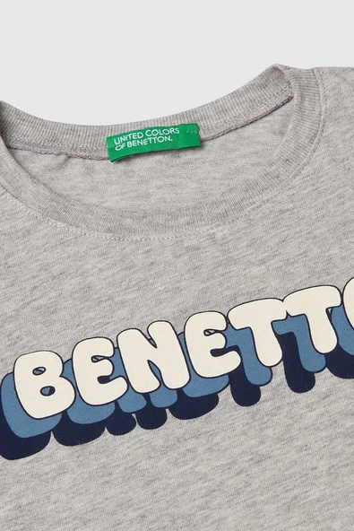 United Colors of Benetton Erkek Çocuk T shirt Gri 3I1XG10HT - 3