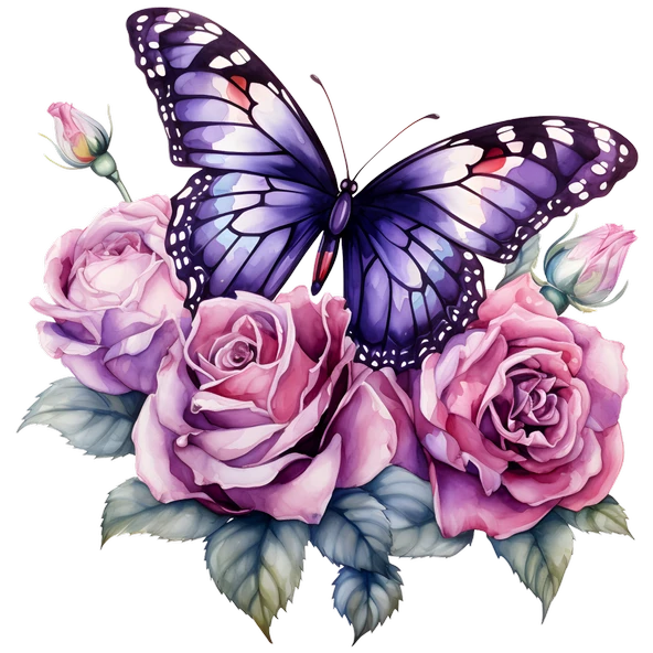 Bahar Çiçekleri ve Kelebek Duvar Stickerı - Resim 2