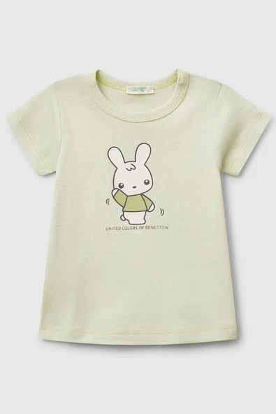 United Colors of Benetton Kız Bebek T shirt A.Yeşil 3I9WA1062