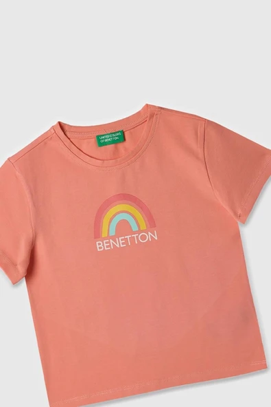 United Colors of Benetton Kız Çocuk T shirt K.Pudra BNT-G21814 - 3