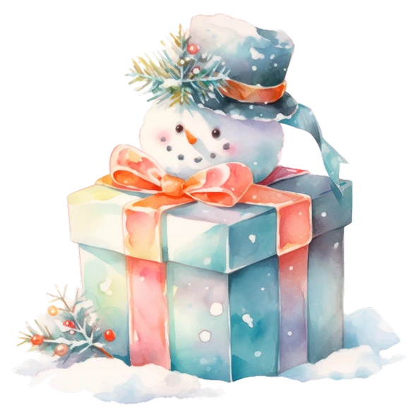 Kutuların Üstündeki Karlı Adam Duvar Stickerı - Resim 2