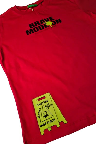 United Colors of Benetton Erkek Çocuk Tshirt Bordo 3JERC10PE - 2