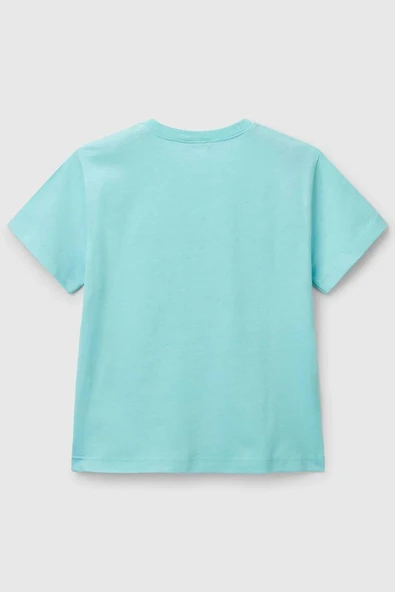United Colors of Benetton Erkek Çocuk T shirt Turkuaz 3I1XG10IJ - 2
