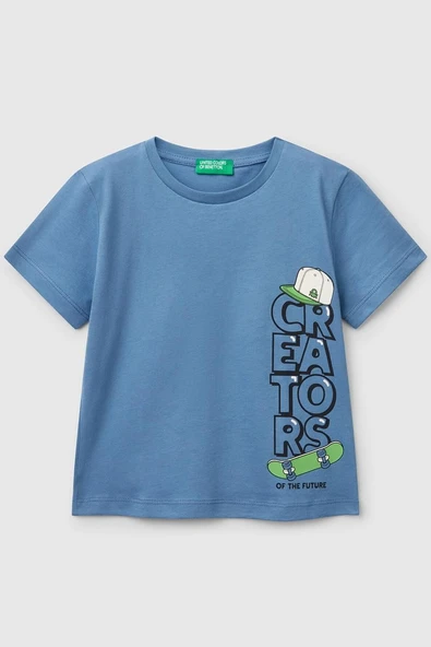 United Colors of Benetton Erkek Çocuk T shirt Petrol 3I1XG10IJ