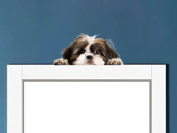 Kahverengi Beyaz Shih Tzu Köpek Duvar Sticker'ı ürün görseli 1