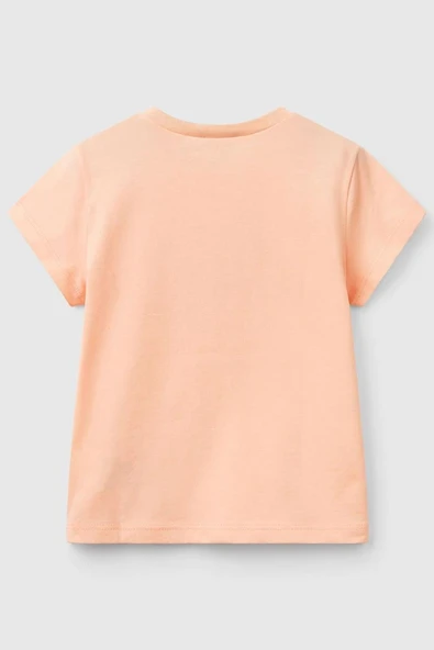United Colors of Benetton Kız Çocuk T shirt Somon 3I1XG10HU - 2
